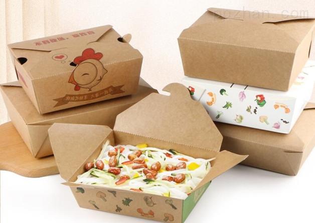 现货款 彩印牛皮纸环保快餐纸盒 打包餐饮盒包装-广州酷纵包装印刷品